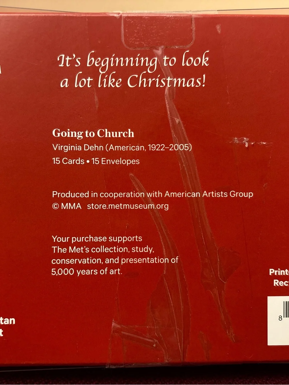Metropolitan Museum of Art 15 Christmas Cards & Envelopes Going to Church. NIB.